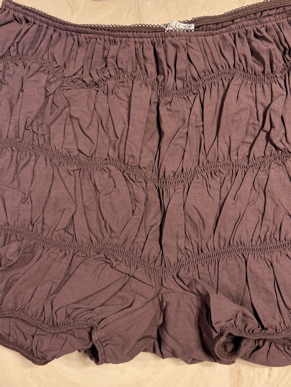 FREE PEOPLE Sweet On Bloomer Shorts French Chocolate High Rise Vintage Style M - Picture 7 of 16